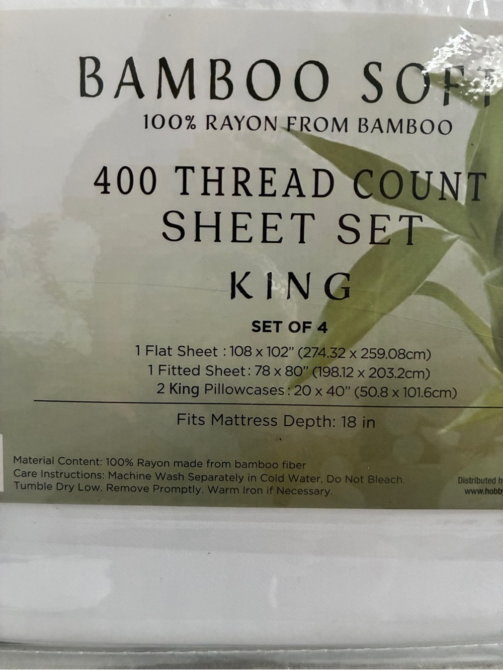 Bamboo Soft, 4 pc Bamboo King Sheet Set in White, 400 Thread Count, NEW! $144 - Picture 3 of 4